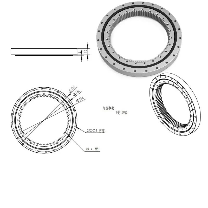 RC 1/14 Hydraulic Excavator K970 Slewing Disc Slewing Bearing Accessories KABOLITE K970 Boy Toy