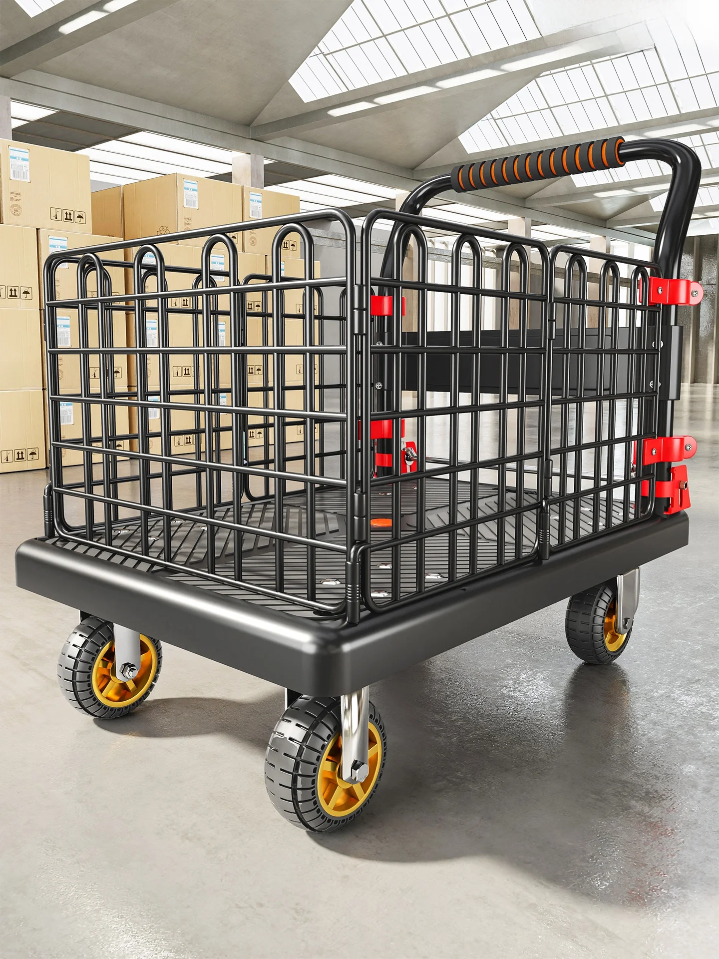 

Aluminum Alloy Folding Hand Truck Lightweight Portable Flatbed Miniature Cargo Moving Vehicle Easy to Handle Household Cart