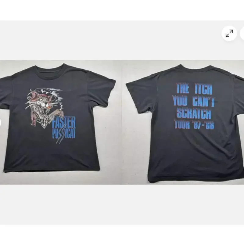Camiseta Faster Pussycat para hombre, regalo de moda para el día de la madre, de 2 lados