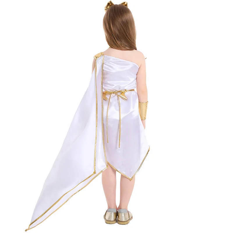 Bambino ragazza antica dea greca Costume Halloween donne adulte Kid Purim bianco romano principesse Cosplay Dress Party Fancy Dress