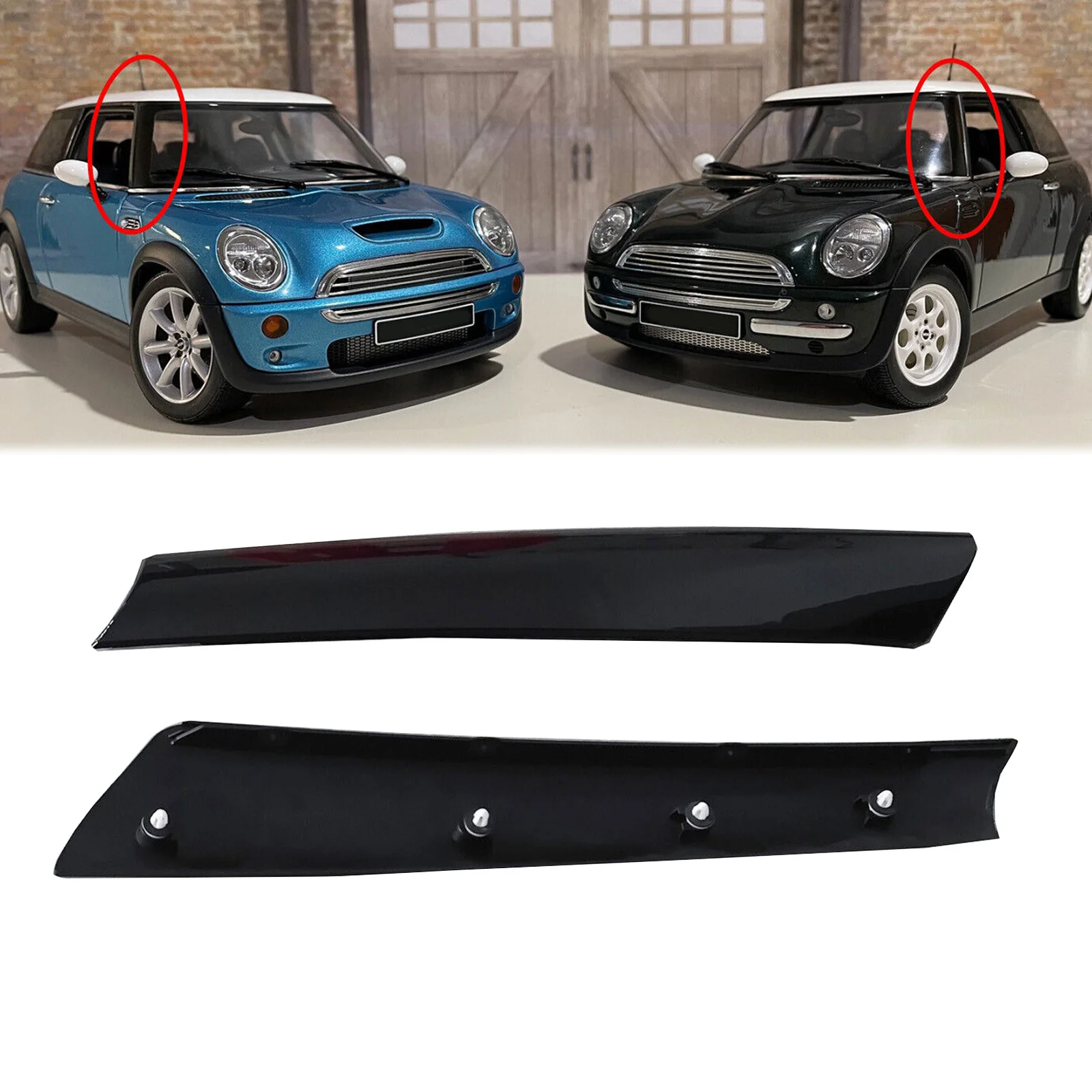 Artudatech Parabrezza anteriore sinistro + destro Trim 51137128157 58 Per Mini Cooper R50 R52 R53