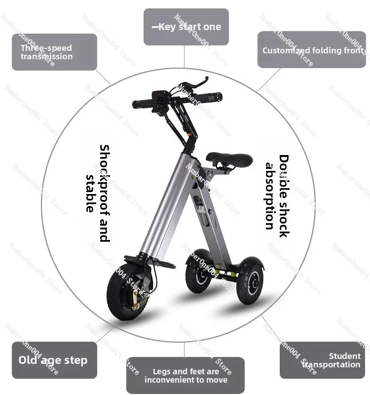 

Light Foldable Electric Trike/Bike for Long Range & Compact Design | Unisex Commuter E-Bike