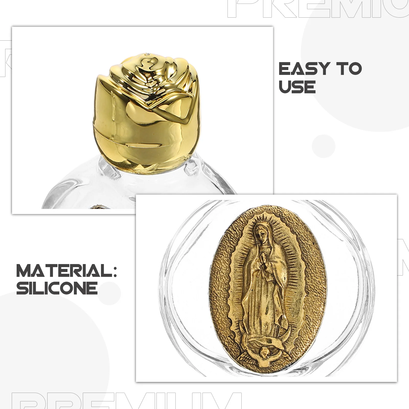 

4Pcs Portable Glass Holy Water Bottles Refillable Small Containers for Catholic Church Baptism Blessing Small Bottles
