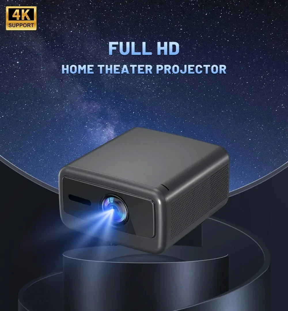 4K Smart Projector with 5G WIFI 1200ANSI Lumens Auto Focus Android 12 64GB Portable  Projector with Built in App