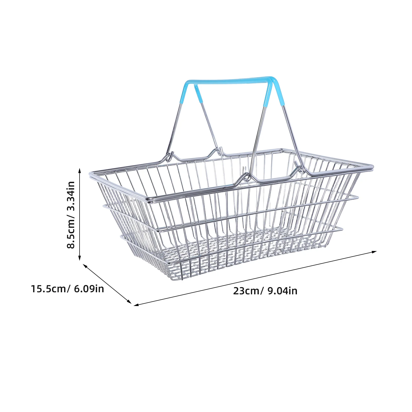 Mini Shopping Basket Iron Wire Durable Handheld Basket for Kids Play Pretend Grocery Cart Storage Toy Grocery Cart