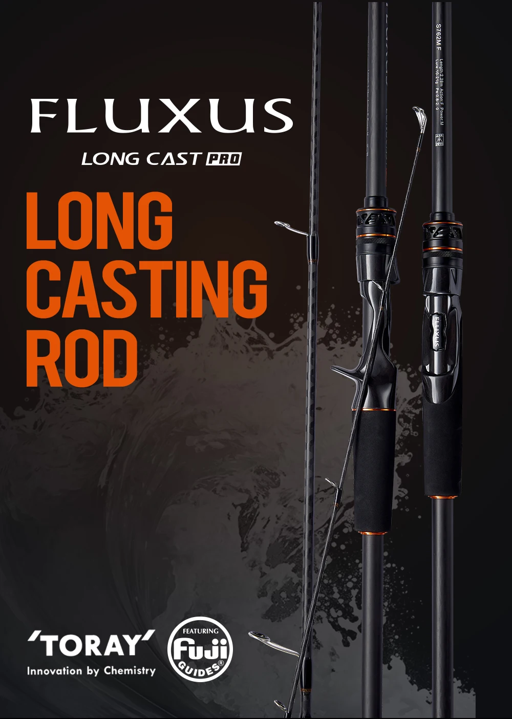 Soloking Fluxus Ultralight Long Casting Spinning Baitcasting Angelrute Fuji Guide 40T Carbon Allzweck-Bass- und Hechtangelrute – Detail 1