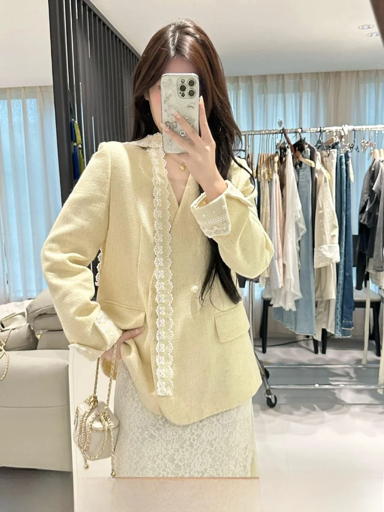 

Элегантный кружевной топ с V-образным вырезом для женщин больших размеров, премиум-класса, в стиле Little Fragrance, для повседневной носки