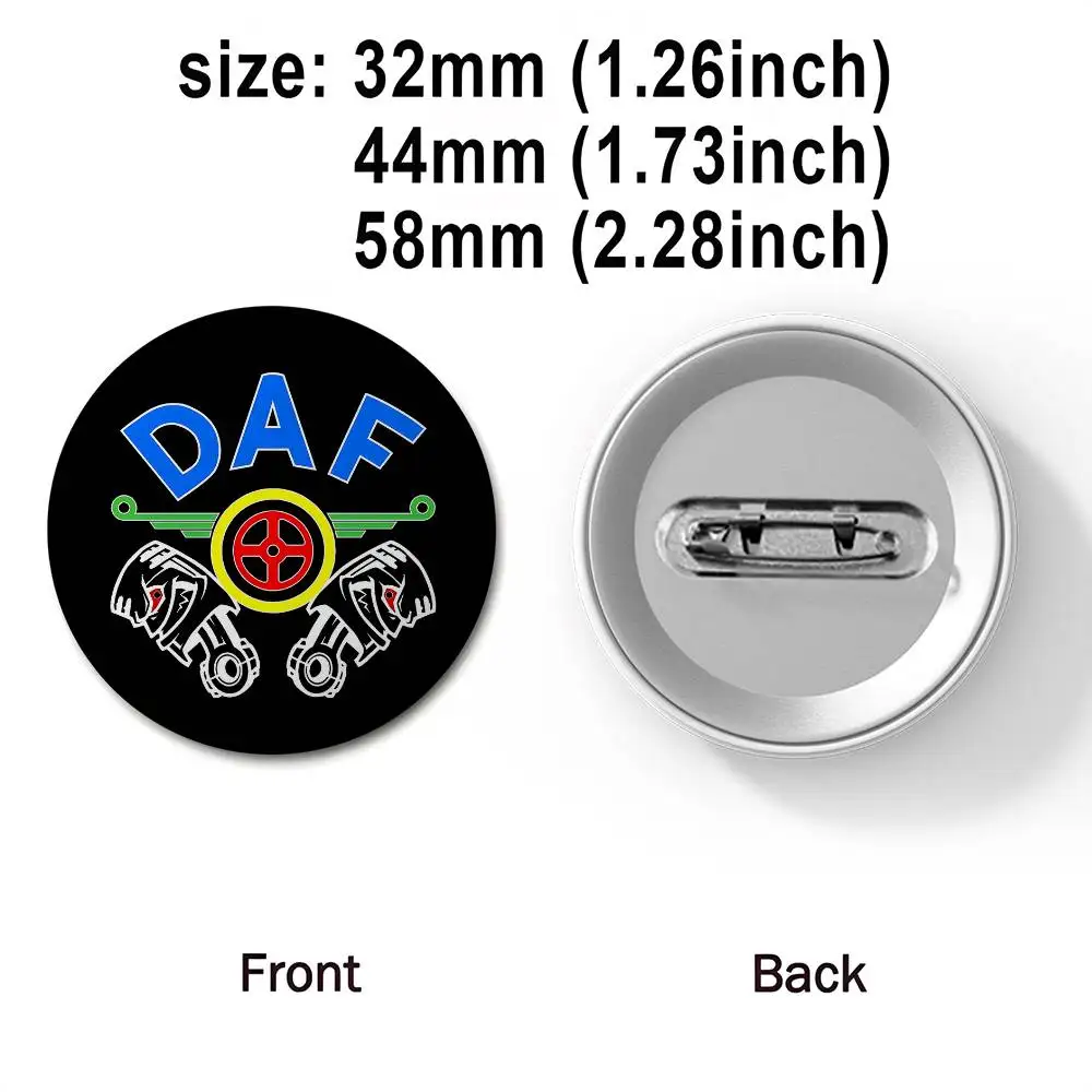 D-DAF شاحنة شعار شارات مستديرة رائعة شارة دبابيس دبابيس الإبداعية للملابس قبعة ظهره هدية الملحقات #2