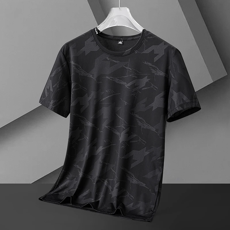 Couple Outdoor Tennis Training Ice Silk Quick Drying Short Sleeved T-shirt Summer Lightweight Breathable Sports Casual T-shirt