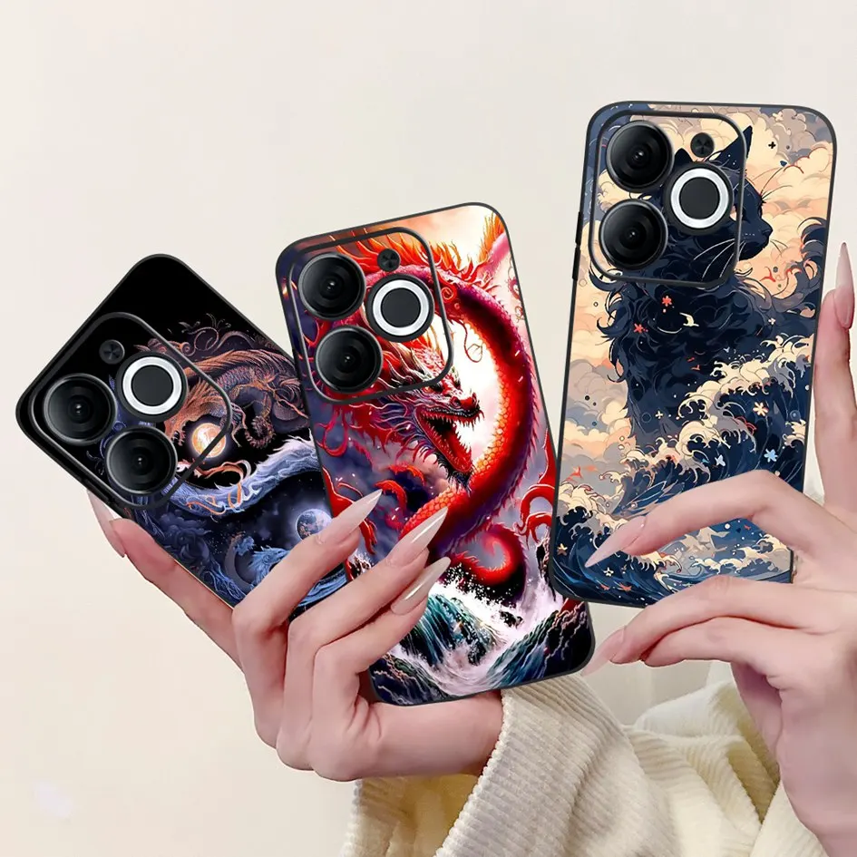 For Itel A80 Case A671L A671LC Cover Popular Dragon Cartoon Soft Silicone Protect Phone Shell For Itel A70 A665L A 70 A 80 Funda