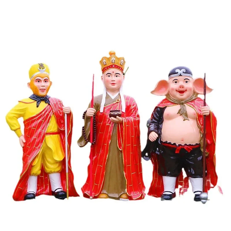 

Tang Seng Sun Wukong FRP Sculpture Garden Landscape Shopping Mall Pedestrian Street Scenic Area Internet celebrity clock in