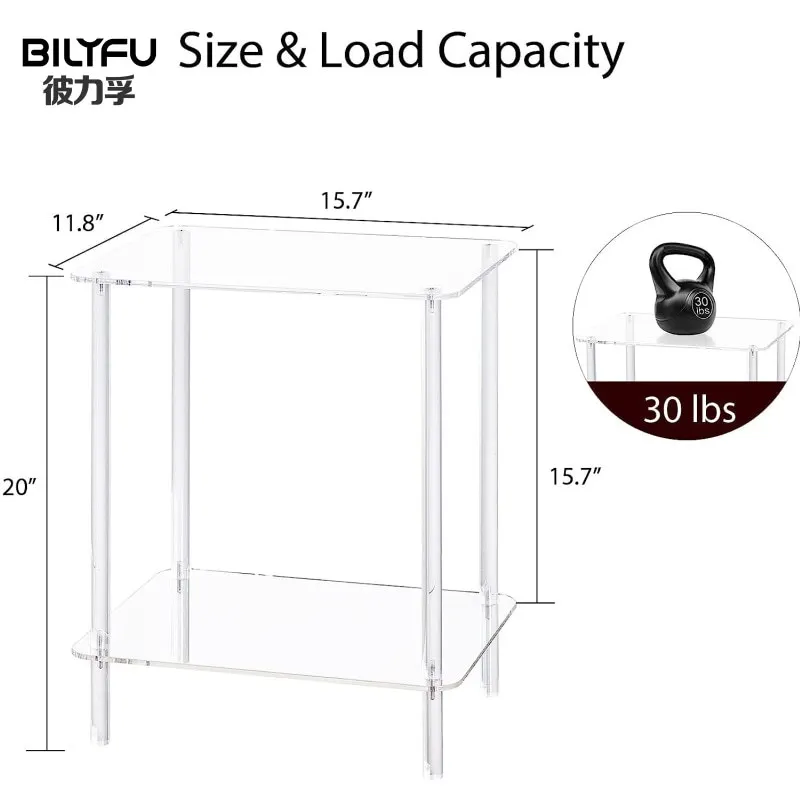 Amazon acrylic narrow side table high clear acrylic coffee table coffee table bedroom acrylic bedside table storage