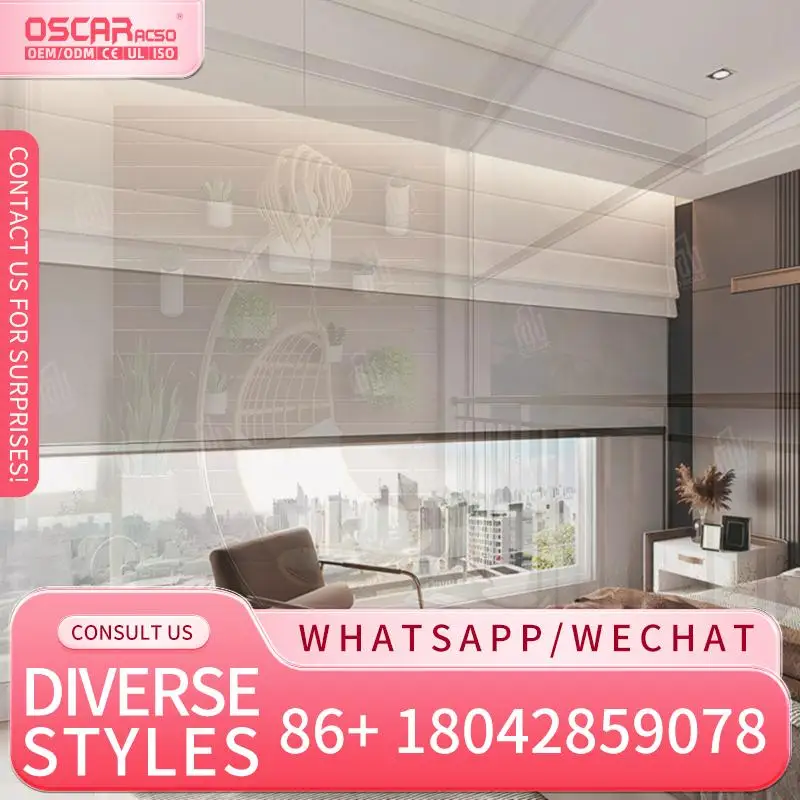 PVC Windproof Waterproof Motorized Vertical Outdoor Roller Shade for Garden Door with Zipper Rolling Blind