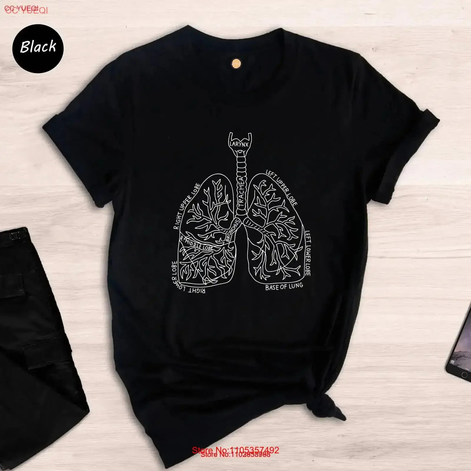 Anatomical Lung T Shirt Respiratory Therapy Cancer PulmonologisT Nurse Kidney Transplant vintage Washed Stretched fashion