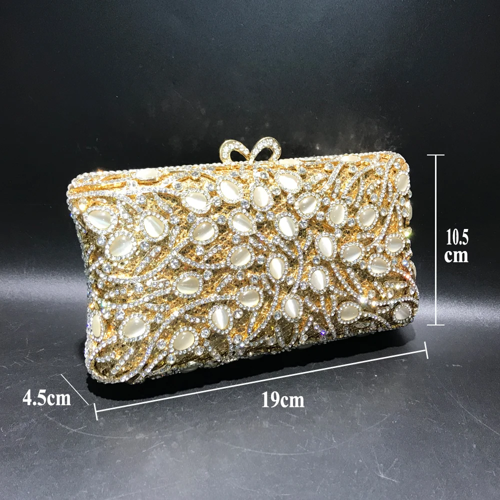 

Wholesale Supplier Elegant Gold Sunflower Rhinestone Clutch Purse Crystal Women Evening Bag for Wedding Party