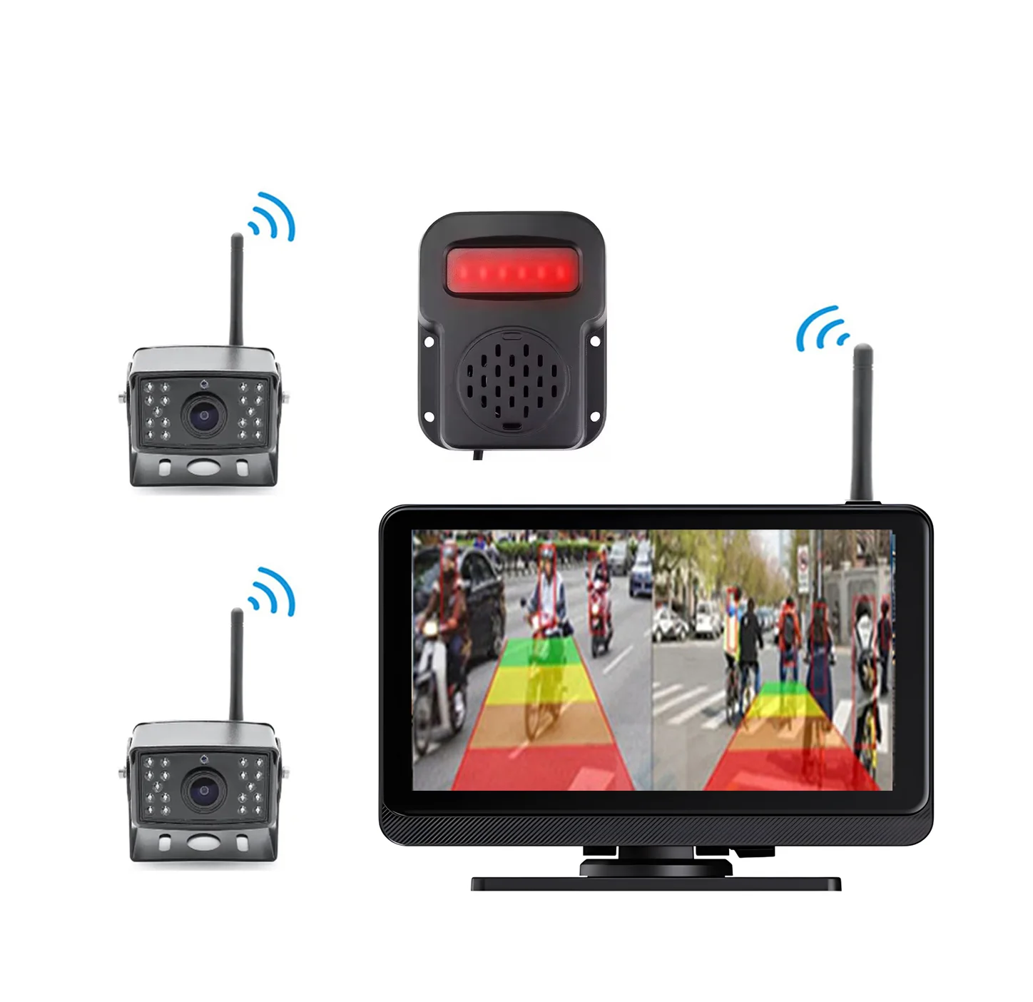 

Intelligent Library 2CH Split Wireless Vehicles Backup Wireless Touch Screen Reverse System Parking Kit Fo
