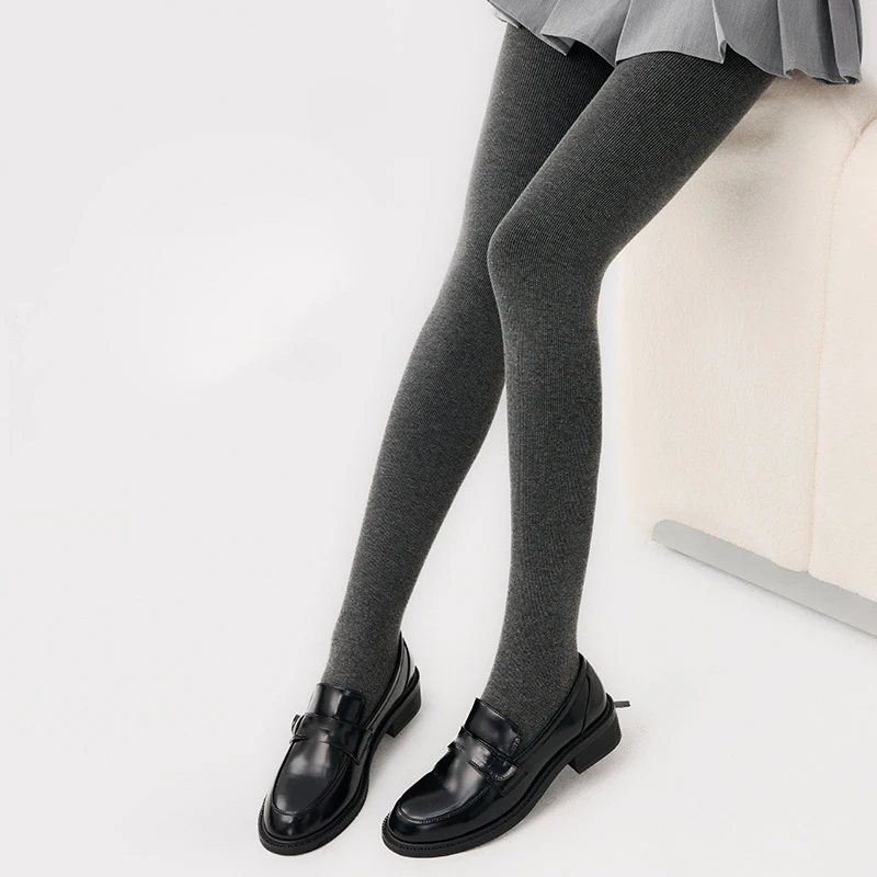 يمكن ارتداؤها من الصوف الشتوي ذو الخيط الرمادي الدافئ عالي الخصر دون تسقط طماق للنساء