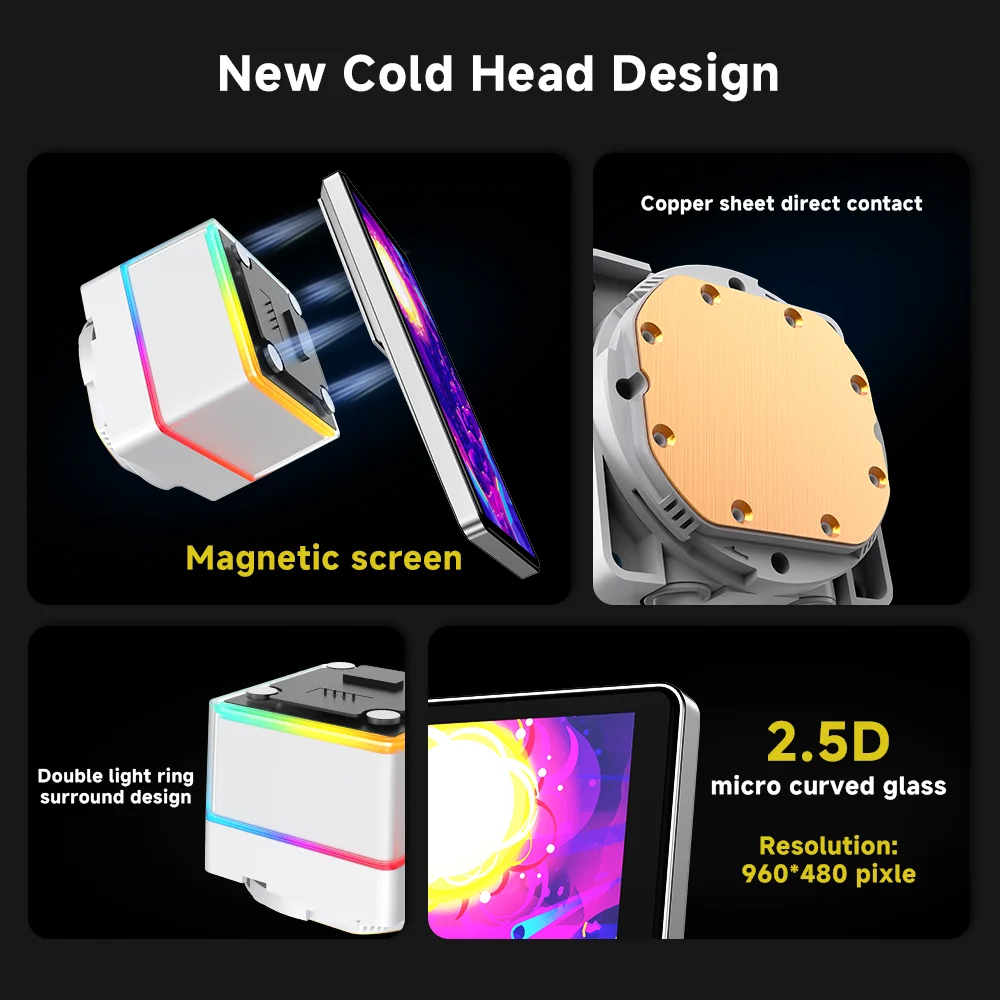 Jungle Leopard Pro Flow 360 ARGB All-In-One LCD SCREEN AIO LIQUID COOLE Water Cooling Radiator 5V3PIN ARGB Fan CPU Liquid Cooler