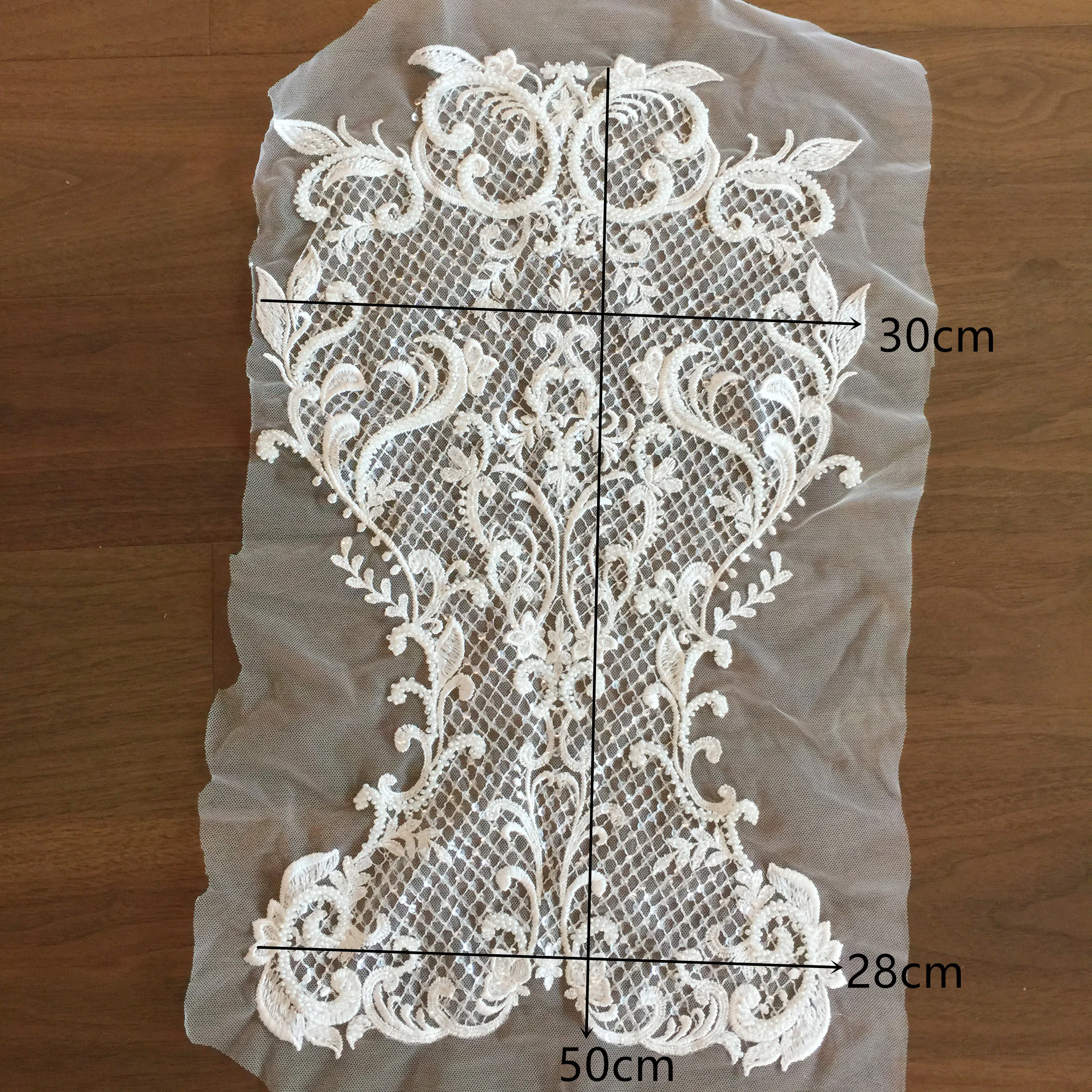 Exquisite Applique Lace Motif European-style Millet Beads 3d  Lace Flowers Wedding Dress Veil