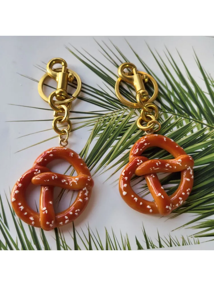 Homme femmes Biscuits pain breloques Cookie noël nourriture porte-clés pendentif pour bricolage porte-clés bijoux