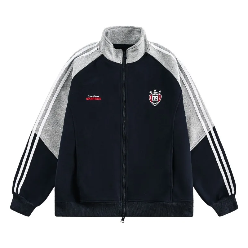 

Весенний новый пуловер с вышивкой и воротником-стойкой, толстовка с капюшоном, уличная одежда унисекс, свободная повседневная куртка