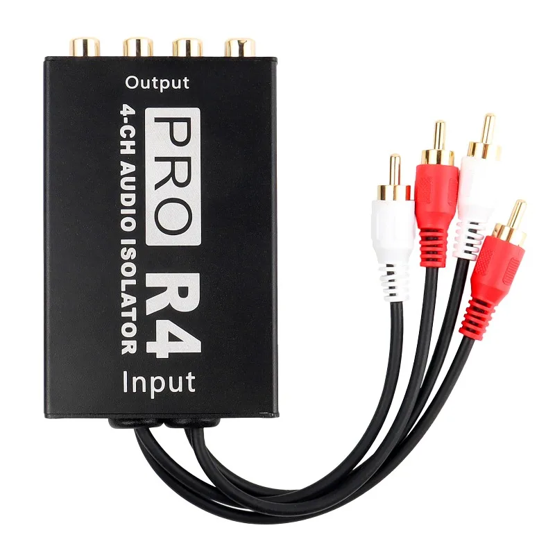 4 Channel RCA Audio Ground Loop Isolator Car Stereo Noise Filter Eliminate Humming Buzz Sound Audio Signal Cleaner