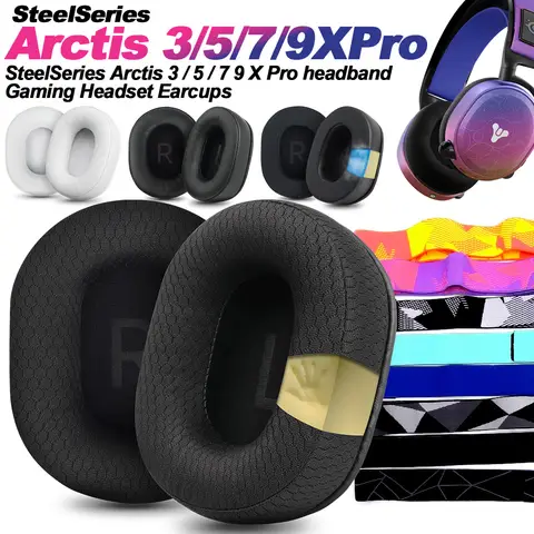 Earphone pads For Steelseries Arctis 1/3/5/7X/7P/9/9X/PRO Arctis Prime Head Band Belt Strap replacement Earpads Earmuffs Memory