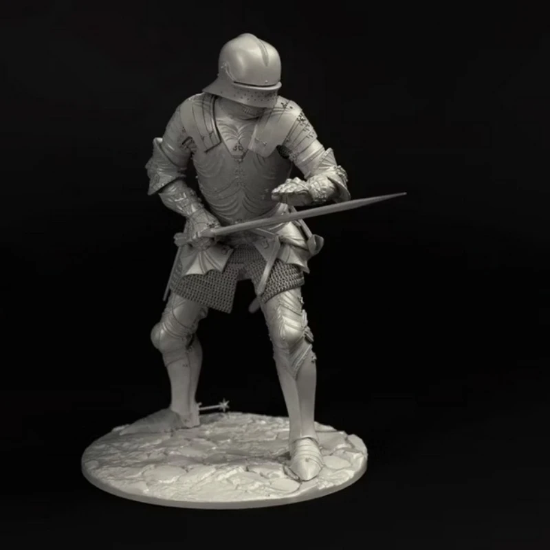 1/24 Scale Die-Cast Resin Figure Model Kit Gothic Knight (2 Heads) Hobby Miniature Toys Unassembled and Unpainted DIY Diorama