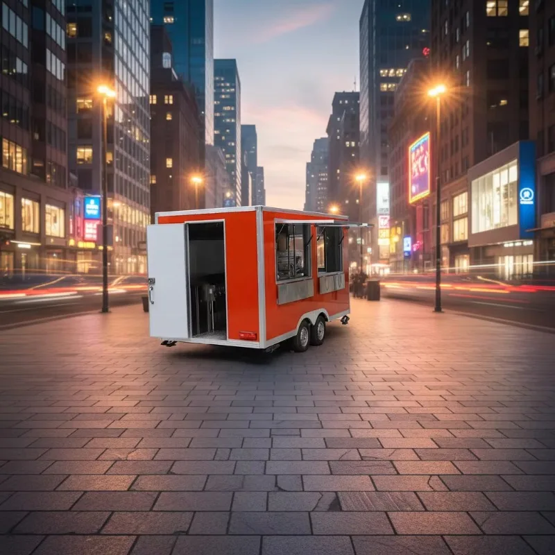 Customized Food Trucks for Sale Food Truck Fully Equipped with Full Kitchen Plan Drawing for Restroom Trailer