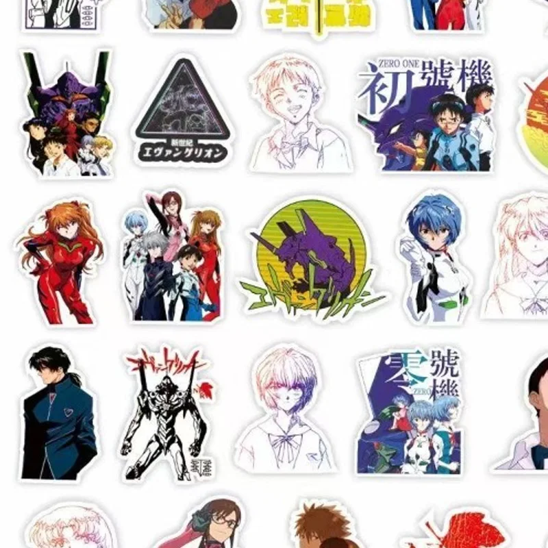 75pcs Evangelion EVA Rei Asuka Stickers Anime Cool Cartoon Decals DIY Water Bottle PVC Waterproof Skateboard Sticker Toys Gift view 6