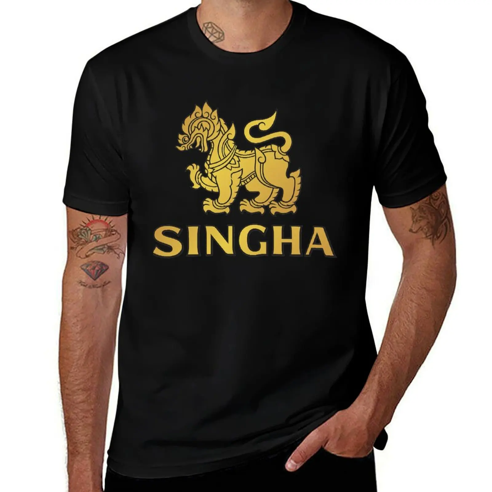

singha For Fans T-Shirt Big Size Short Sleeve Tee for Men