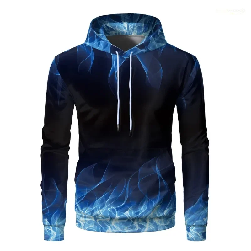 New Colorful Multicolored Flame 3D Print Hoodie Fashion Casual Men Hooded Sweatshirt Funny Oversized Women Clothing Hoodies