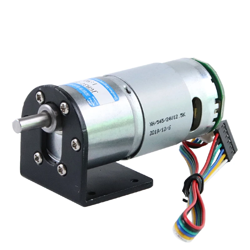 DC Gear Motor with Hall Encoder 12V 24V Large Torque JGB37-545 Small Motor DC Electric Motor for DIY Hobby With Bracket