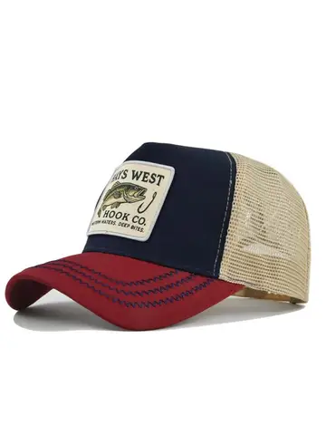 Man hat High Quality Fishing Cartoon Snapback Baseball Cap Hip Hop Dad Mesh Hat Trucker Hat Outdoor Sports Cycling Travel SunHat