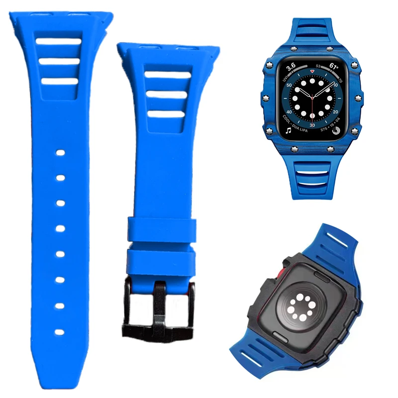 

Ремешок резиновый для Apple Watch 7 Band Mod Kit 45 мм 44 мм, аксессуары для Iwatch Series 7 6 5 4 SE 41 мм 40 мм