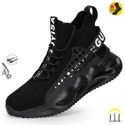 Stivali da uomo scarpe antinfortunistiche stivali con punta in acciaio stivali da lavoro traspiranti a prova di puntura calzature maschili Sneakers da costruzione