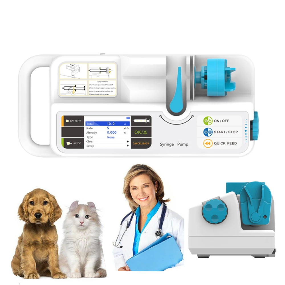 SINOHERO Veterinary Syringe Pump Rechargeable Battery Veterinary Use Monitor Infusion Pump