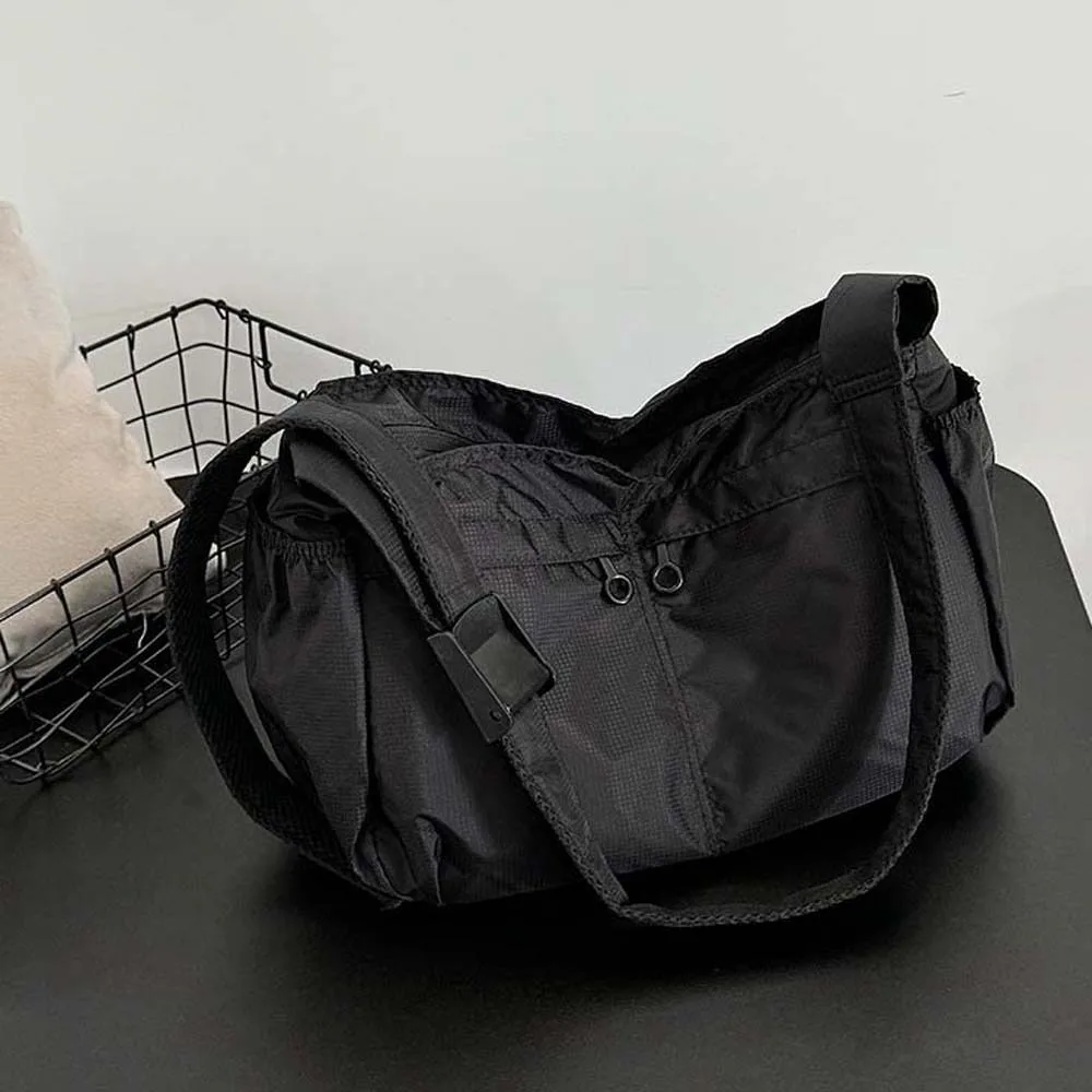 

Oxford Cloth Men's Crossbody Bag Solid Color Smooth Outdoor Travel Pouch Multi Functional Casual Waterproof Shoulder Bag Jogging