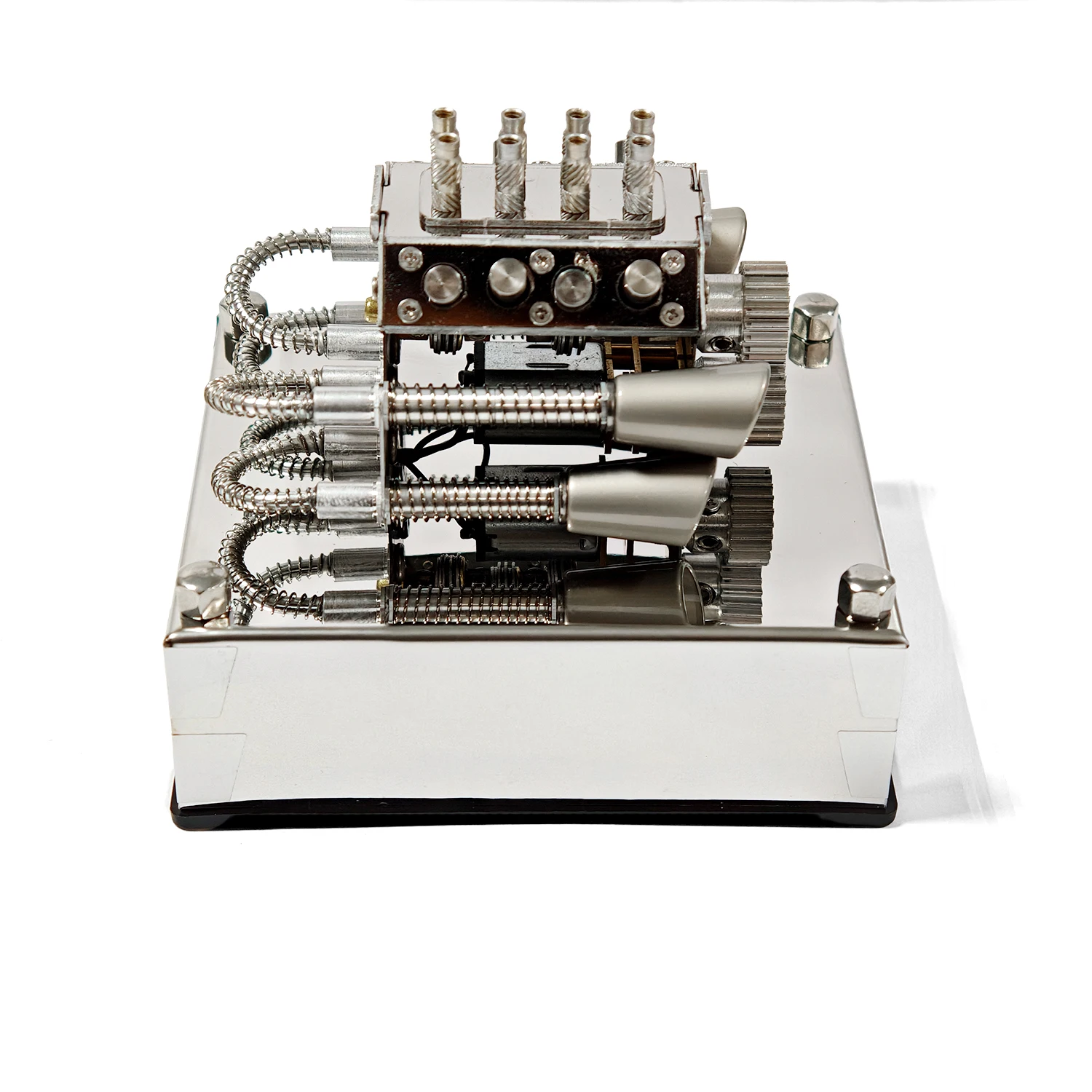 Mini V8 Engine Model Ornament No Assembly Required Metal Construction Battery operated Mechanical Model for Your Desktop