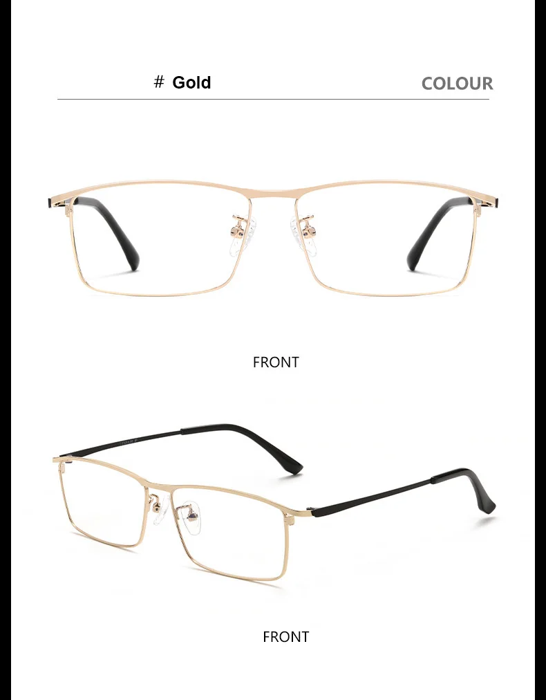Ultraleichte Business-Brille aus Titanlegierung mit IP-Galvanisierung, Vollrand-Brillengestell für Herren, für Kurzsichtigkeit, Lesebrille, verschreibungspflichtige Brillen – Detail 12