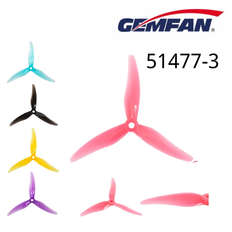 

Gemfan Hurricane 51477 Propeller 5.1inch 3-Blade CW CCW for FPV Racing drone Multirotor RC DIY Parts 6Pair/12Pcs