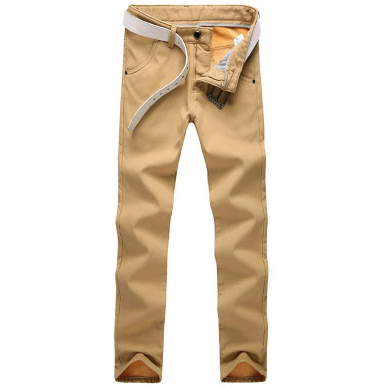 

Классические флисовые повседневные брюки без нажатия, мужские хлопковые облегающие брюки-чинос, модные брюки, мужская брендовая одежда, 3 цвета, большие размеры 28-38