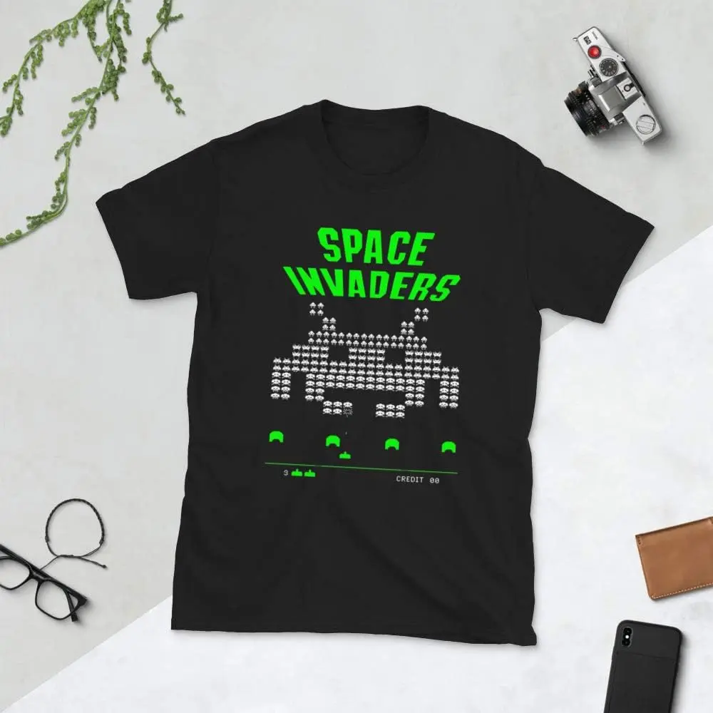 Arcade Space Invaders Video Game Retro Vintage 80s Aliens Console Gaming T-Shirt