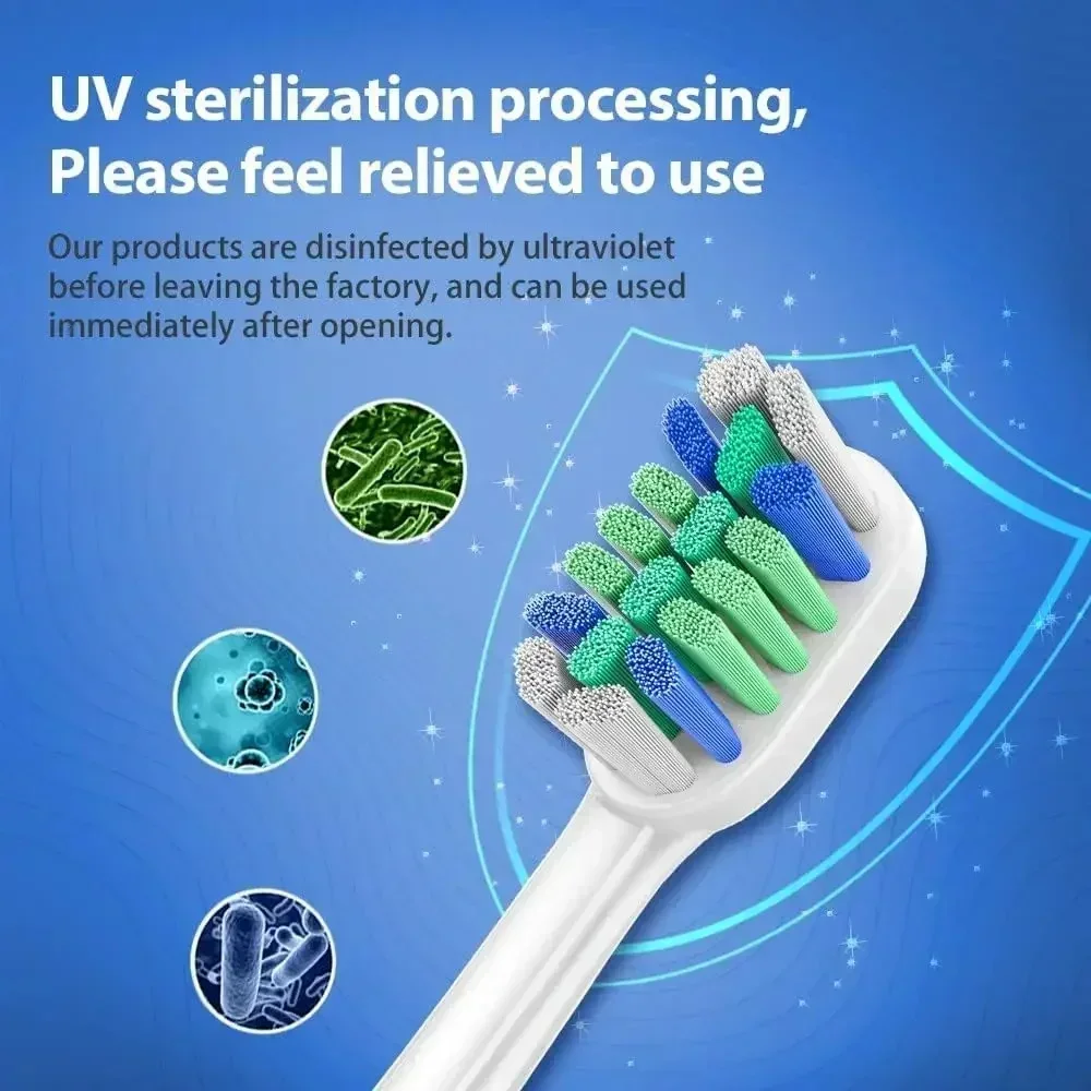 필립스 소니케어 전동 칫솔 손잡이와 캡이 있는 교체 브러시 헤드, 8 개