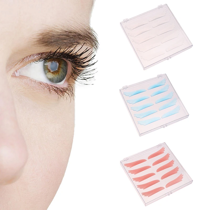 5 paia/scatola Estensione Delle Ciglia Cuscinetti In Silicone Forma di Ala Lash Lift Perm Bigodino Pad Innesto Ciglia Ciglia Spacer Strumenti di Trucco