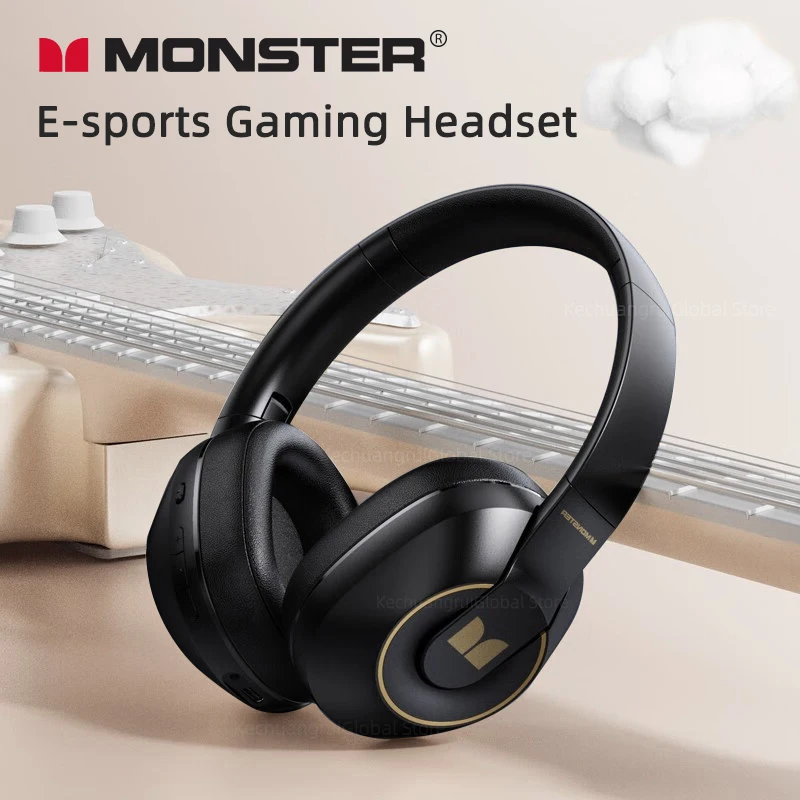 

Monster XKH01 Wireless Bluetooth 5.3 Headphones 25H Hifi Music Earphones Noise Reduction Hd Low Latency Gaming Sports With Mic