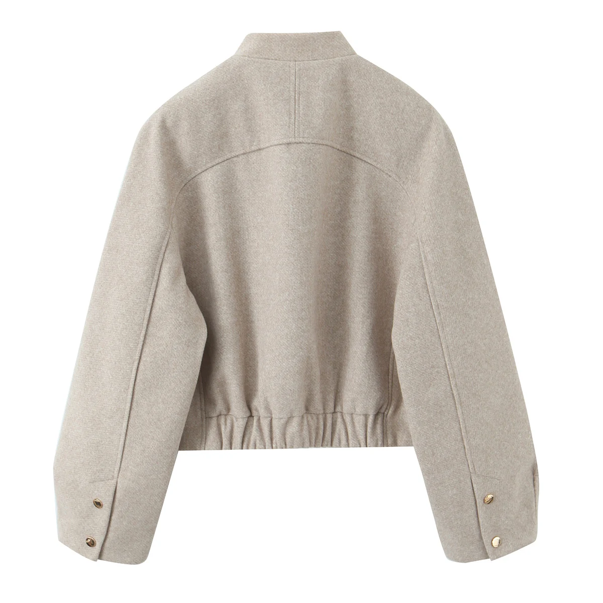 DUOPERI femmes solide Bomber vestes mode avec poches décontracté col rond manches longues femme élégante Chic dame tenues