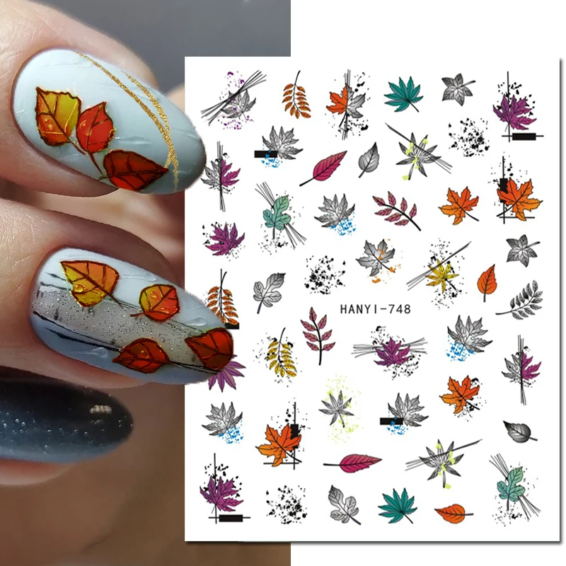 3d adesivos para nail art, abóbora, frutas do outono, ouro, folhas, flores, decorações para manicure