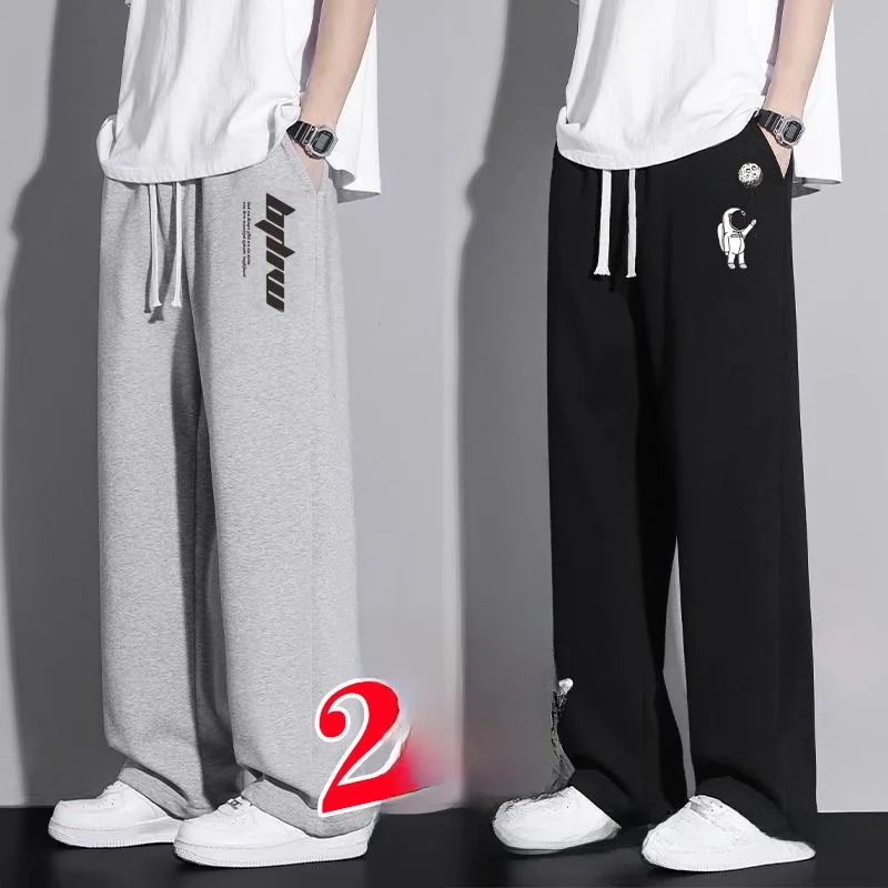 

Loose Casual Men's Sports Sweatpants Spring Autumn Straight Leg Long Pants Printed Sle Street Faion Outerwear Wear