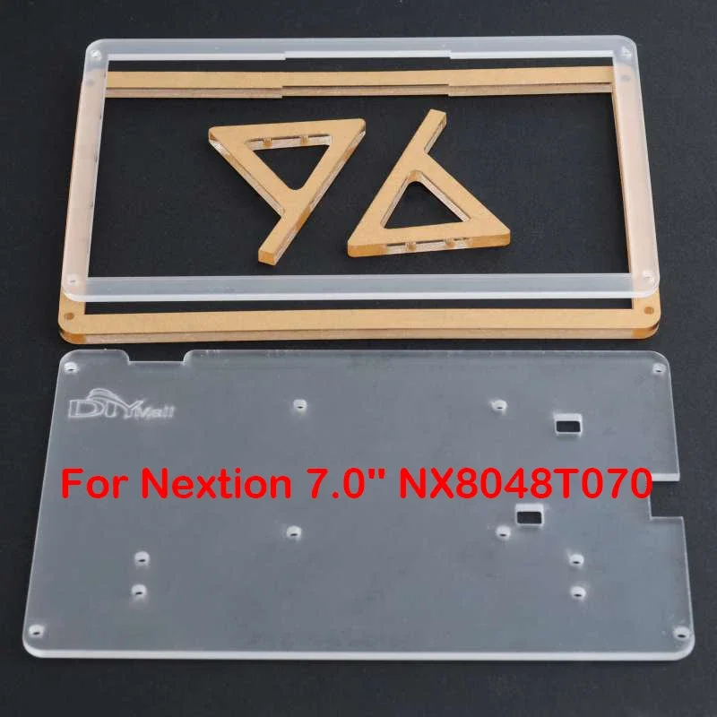 Plástico acrílico 7.0 polegadas transparente caso claro para nextion 5.0 nx8048t050 nx8048t070 hmi touch display versão básica